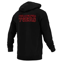 Unisex FISLL Black Philadelphia 76ers Logoman Shadow Collection Pullover Hoodie