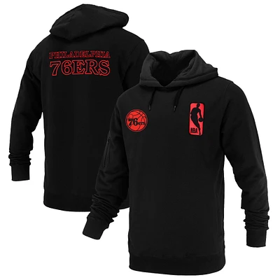 Unisex FISLL Black Philadelphia 76ers Logoman Shadow Collection Pullover Hoodie