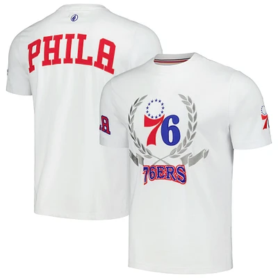 T-shirt unisexe FISLL blanc Philadelphia 76ers Heritage Crest