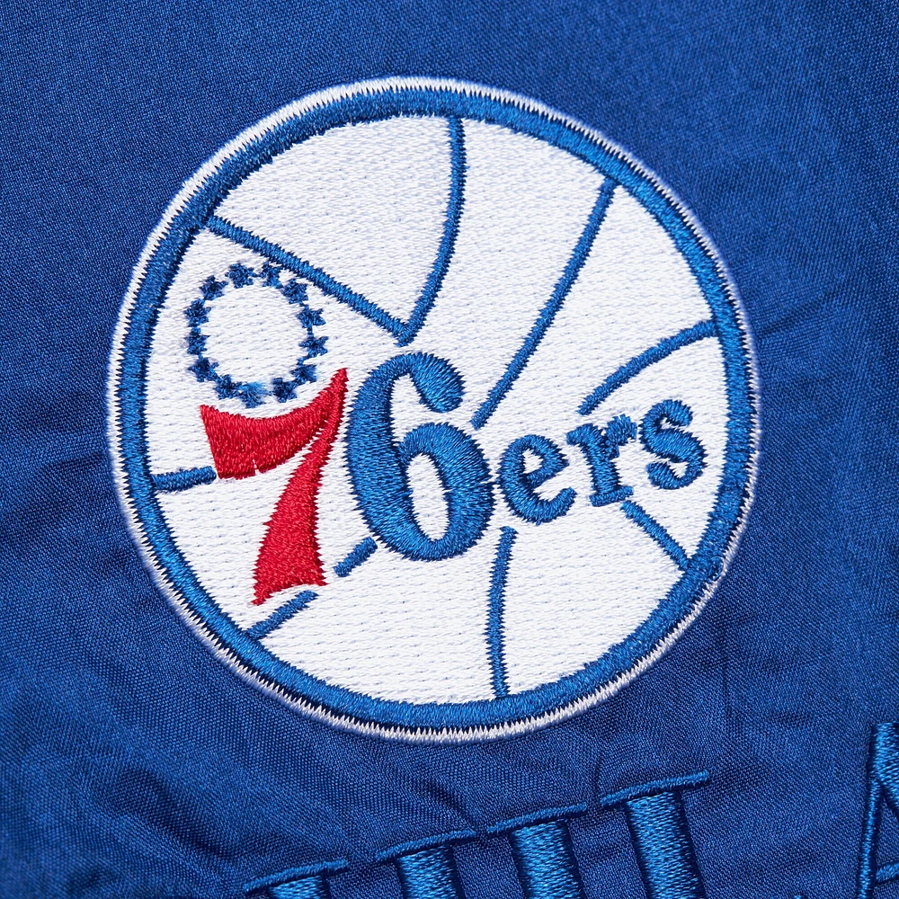 Unisex Mitchell & Ness  Royal Philadelphia 76ers Hardwood Classics Team OG 3.0 Anorak Half-Zip Windbreaker Jacket