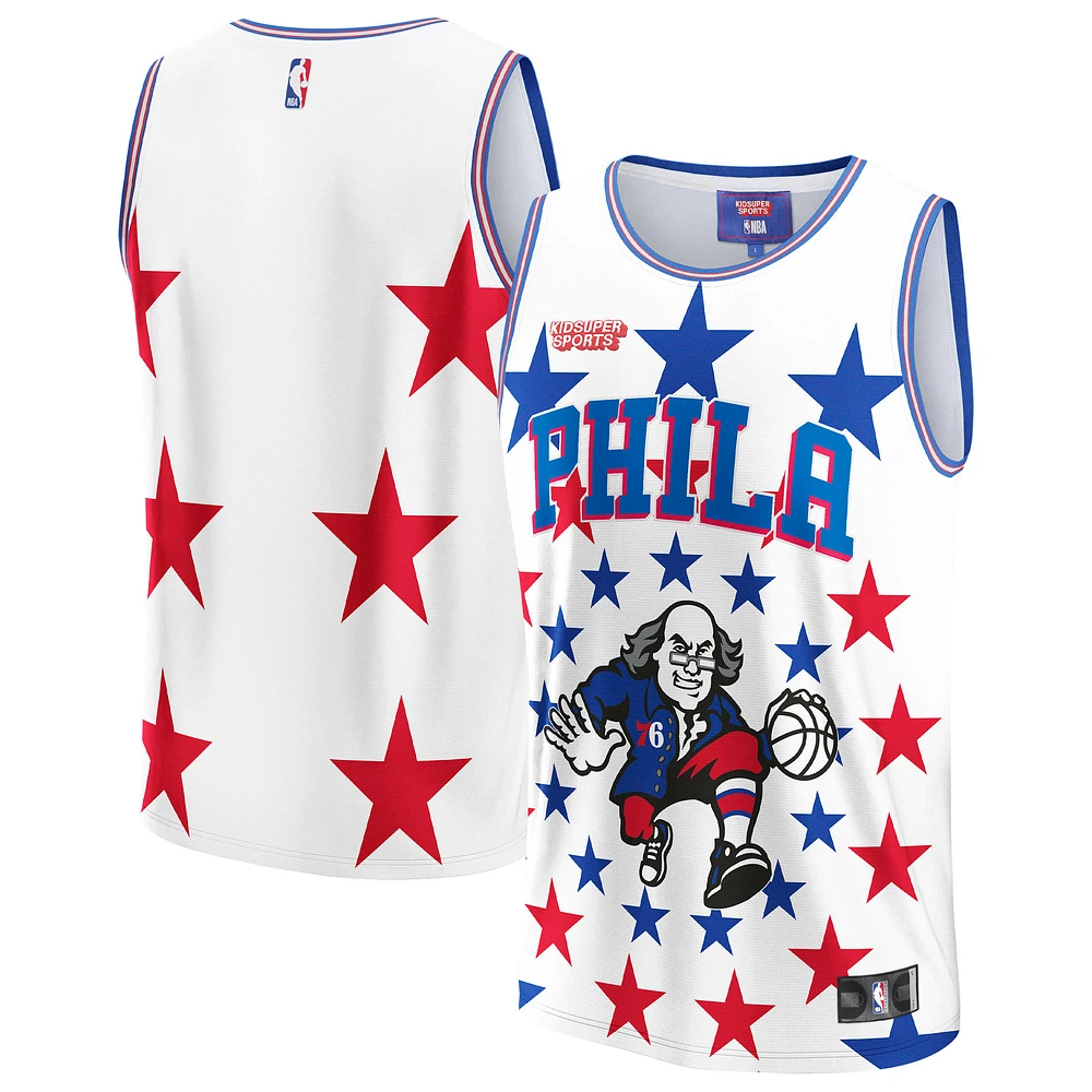 Unisex NBA & KidSuper Studios by Fanatics White Philadelphia 76ers Hometown Jersey