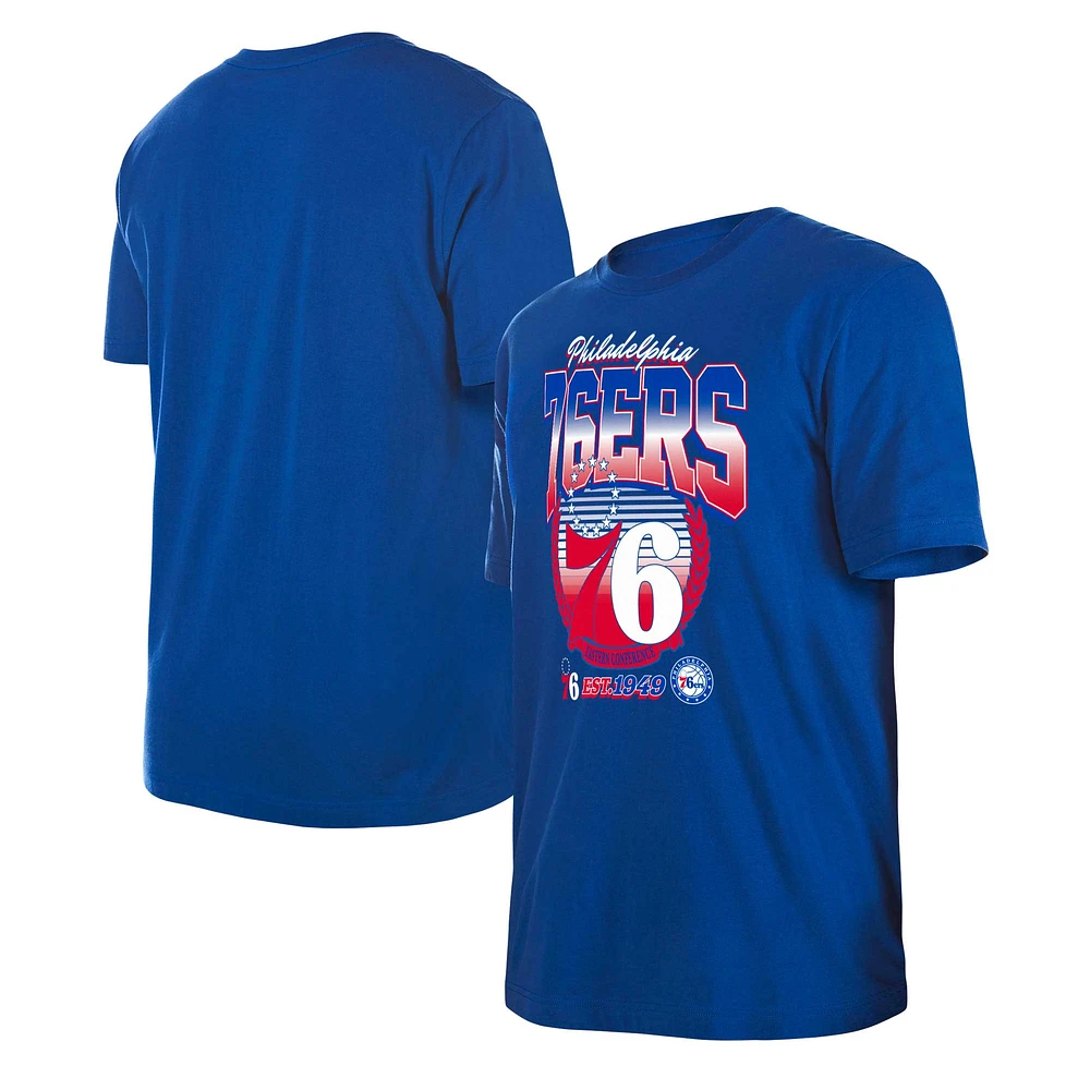 T-shirt unisexe New Era Royal Philadelphia 76ers Summer Classics