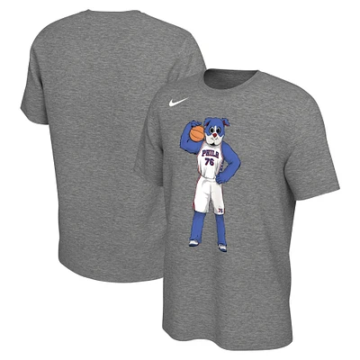 Unisex Nike Heather Charcoal Philadelphia 76ers Team Mascot T-Shirt