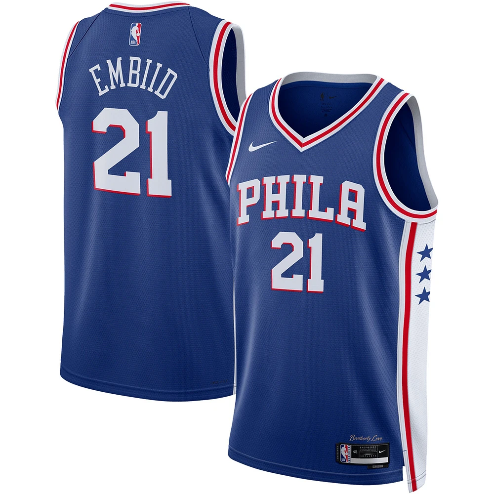 Unisexe Nike Joel Embiid Blue Philadelphia 76ers Swingman Player Jersey - Icon Edition