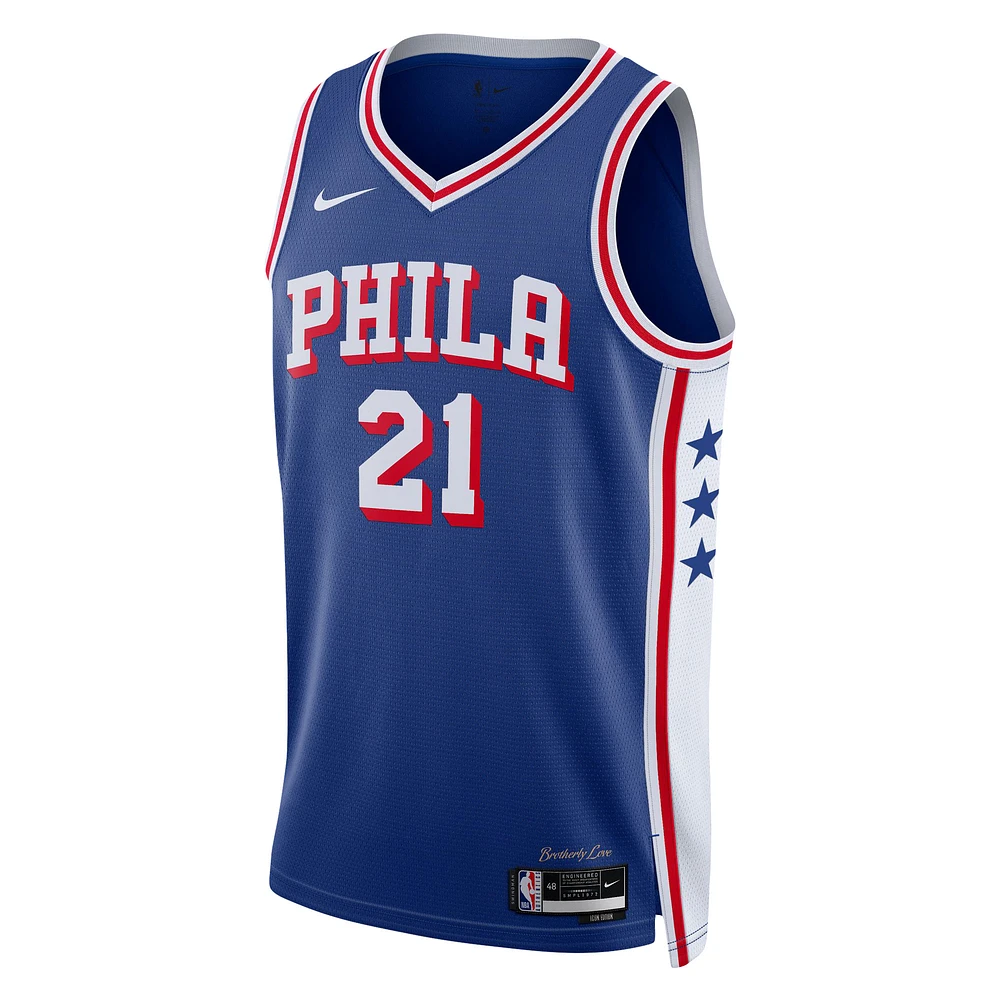Maillot Nike Joel Embiid Royal Philadelphia 76ers Swingman unisexe - Édition Icon