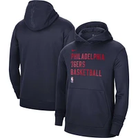 Unisex Nike Navy Philadelphia 76ers 2023/24 Performance Spotlight On-Court Practice Pullover Hoodie