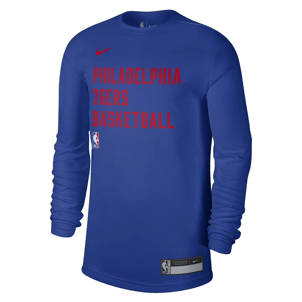 T-shirt à manches longues unisexe Nike Royal Philadelphia 76ers 2023/24 Legend On-Court Practice