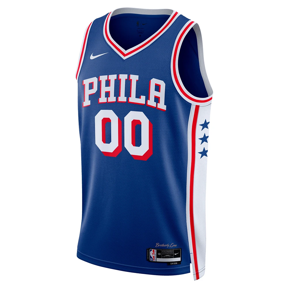 Unisex Nike Royal Philadelphia 76ers Custom Swingman Jersey - Icon Edition