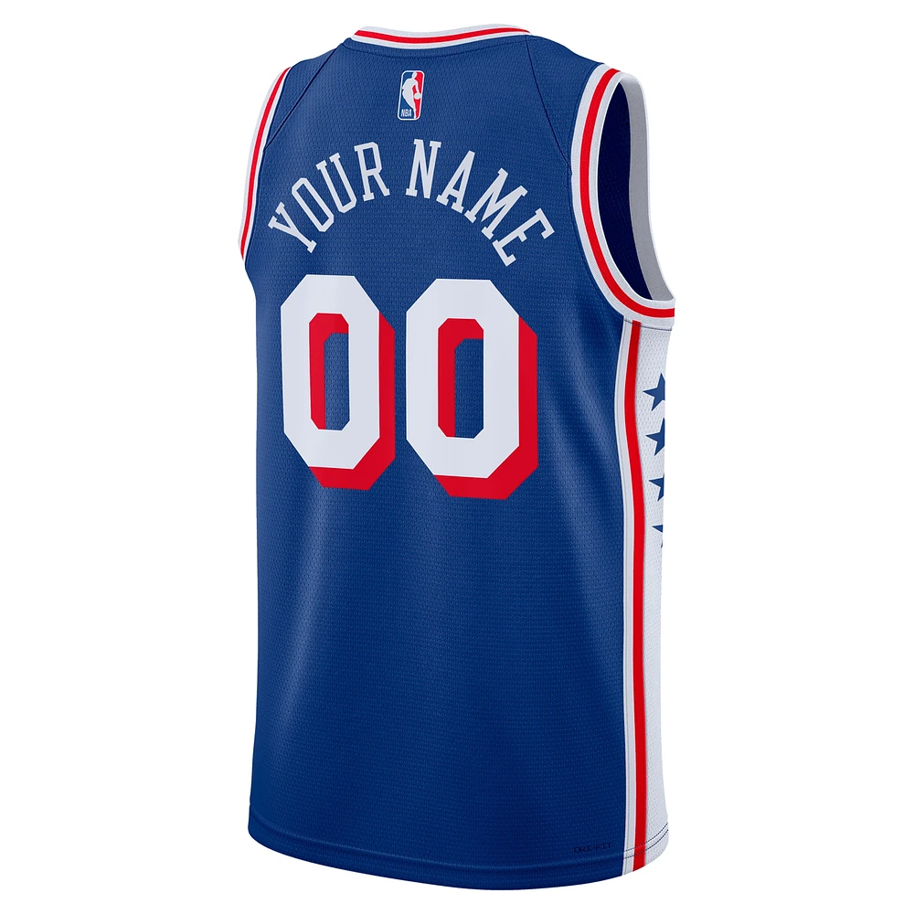 Unisex Nike Royal Philadelphia 76ers Custom Swingman Jersey - Icon Edition