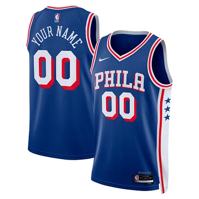 Maillot Nike Royal Philadelphia 76ers Swingman personnalisé pour homme - Édition Icon