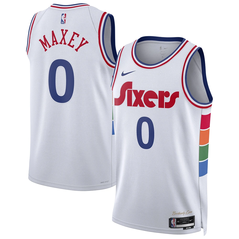 Unisex Nike Tyrese Maxey White Philadelphia 76ers 2024/25 Swingman Player Jersey - City Edition