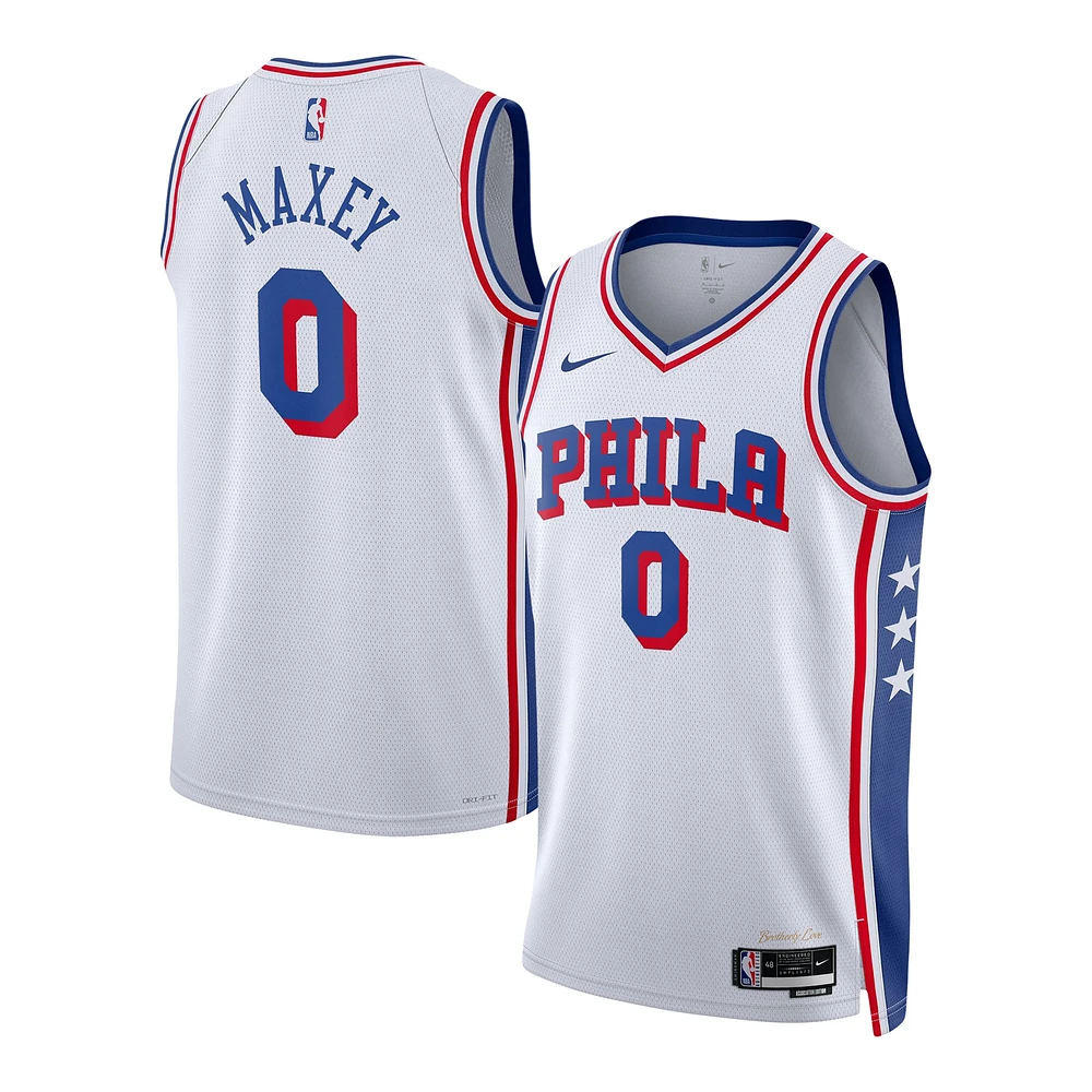 Unisex Nike Tyrese Maxey White Philadelphia 76ers Swingman Jersey - Association Edition