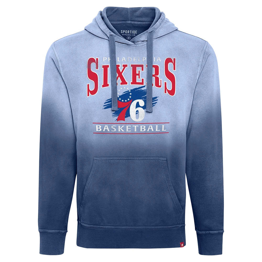 Unisex Sportiqe Royal Philadelphia 76ers Blake Sun-Fade Pullover Hoodie