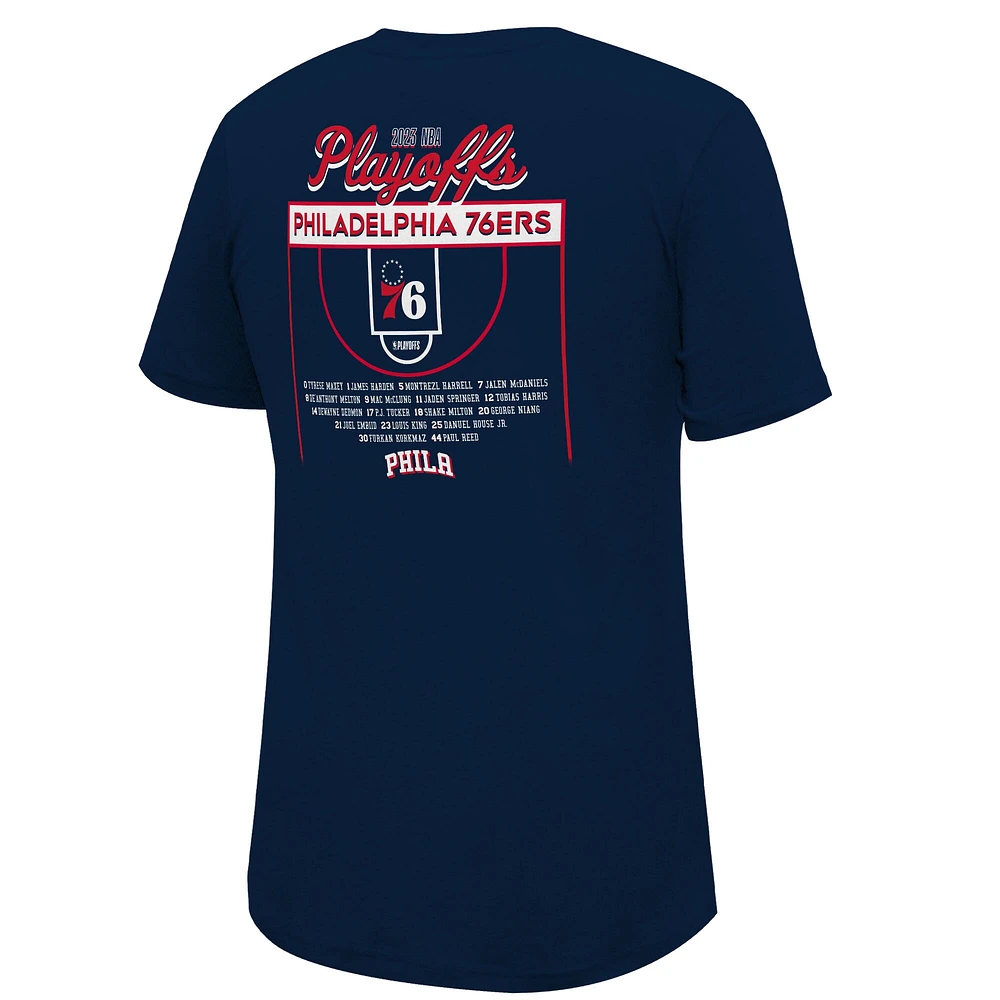 T-shirt unisexe Stadium Essentials Navy Philadelphia 76ers 2023 NBA Playoffs Roster