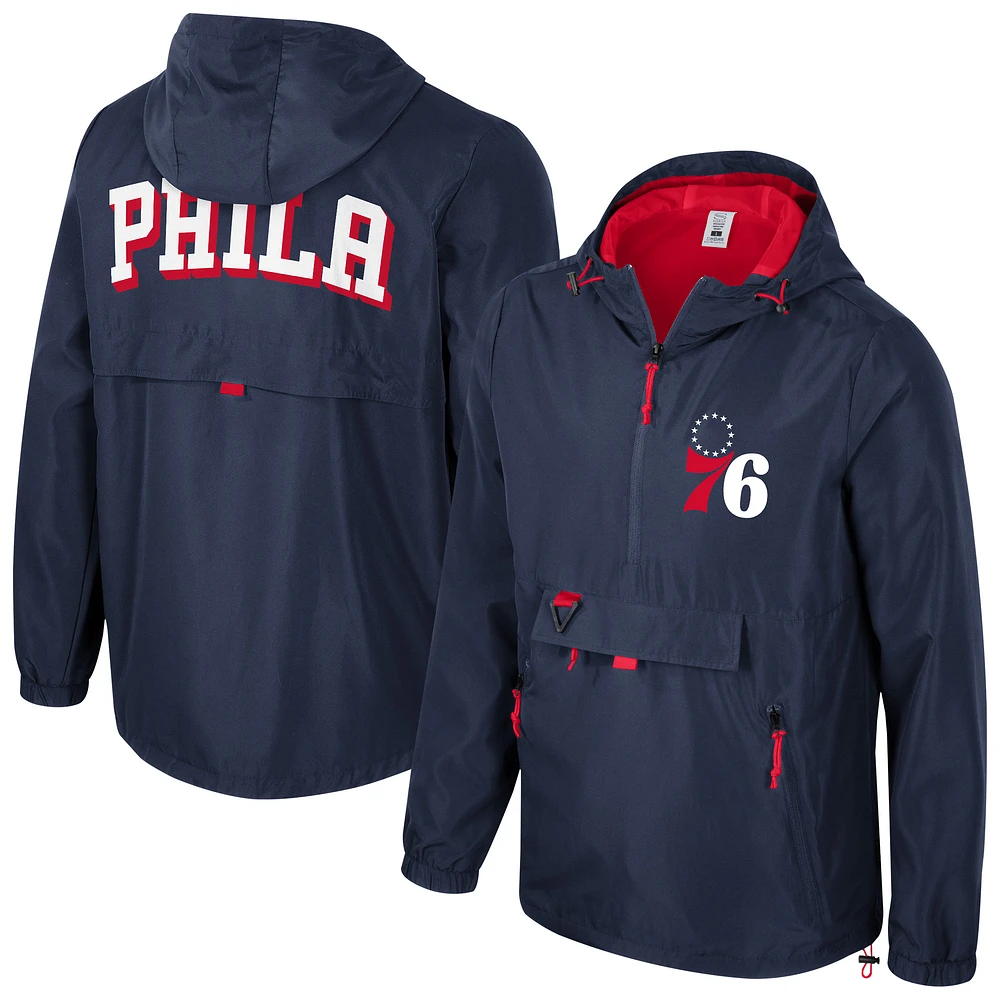 Unisex Stadium Essentials Navy Philadelphia 76ers Compete Quarter-Zip Windbreaker Jacket