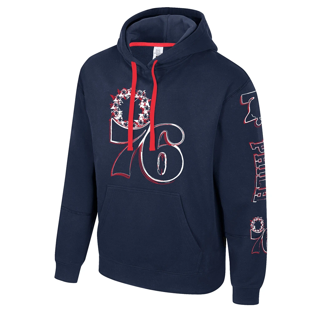 Sweat à capuche unisexe Stadium Essentials bleu marine Philadelphia 76ers Elementized