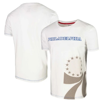 T-shirt unisexe avec tableau de bord des Philadelphia 76ers Stadium Essentials blanc