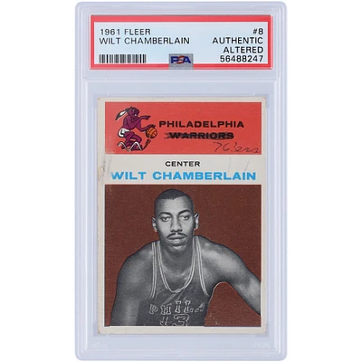 Carte de recrue authentique et modifiée de Wilt Chamberlain Philadelphia Warriors 1961 Fleer #8 PSA