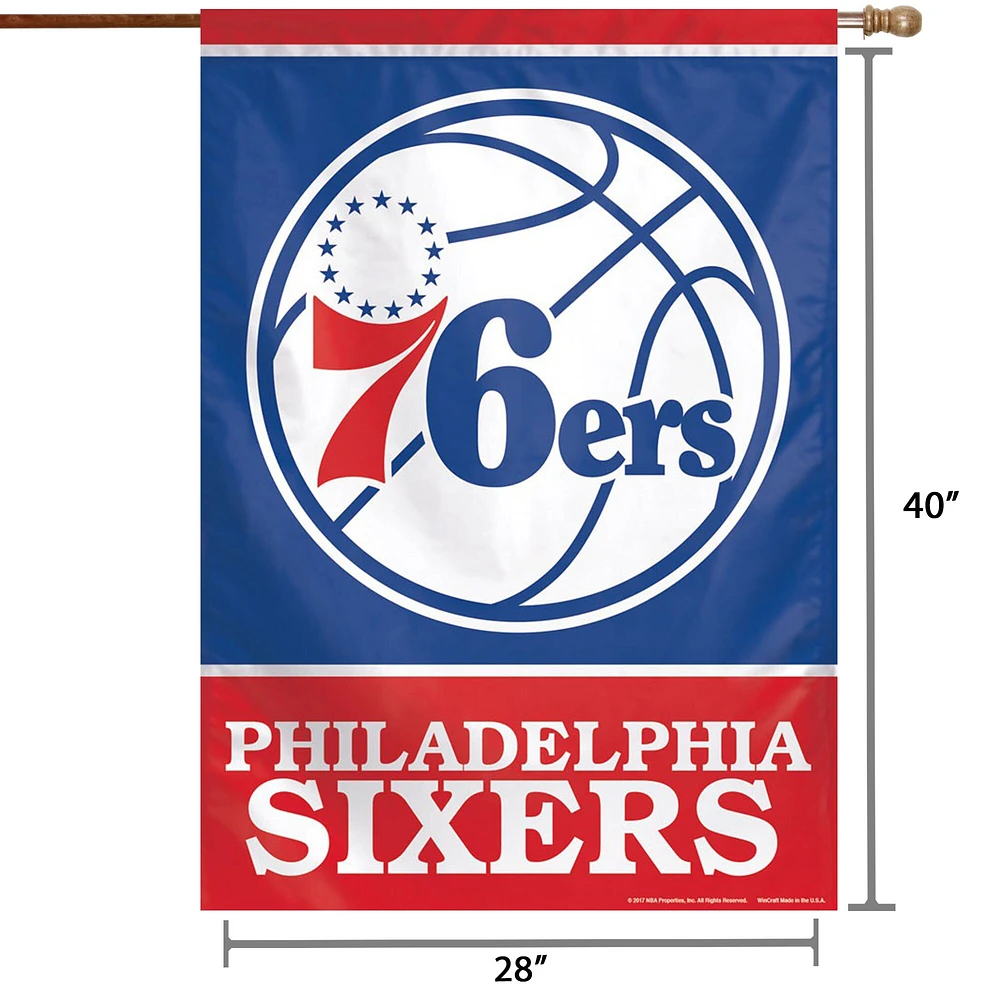 WinCraft Philadelphia 76ers 28 "x 40" Bannière verticale simple face avec logo principal