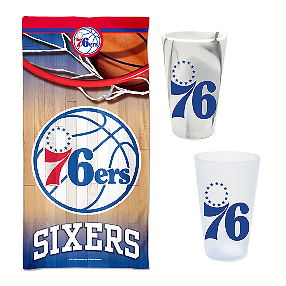 Pack d'accessoires pour la journée à la plage WinCraft Philadelphia 76ers