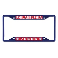 Cadre de plaque d'immatriculation WinCraft Philadelphia 76ers chromé