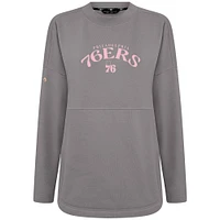 Women's Levelwear  Gray Philadelphia 76ers Mother's Day Beaudry Arched Pullover Sweatshirt