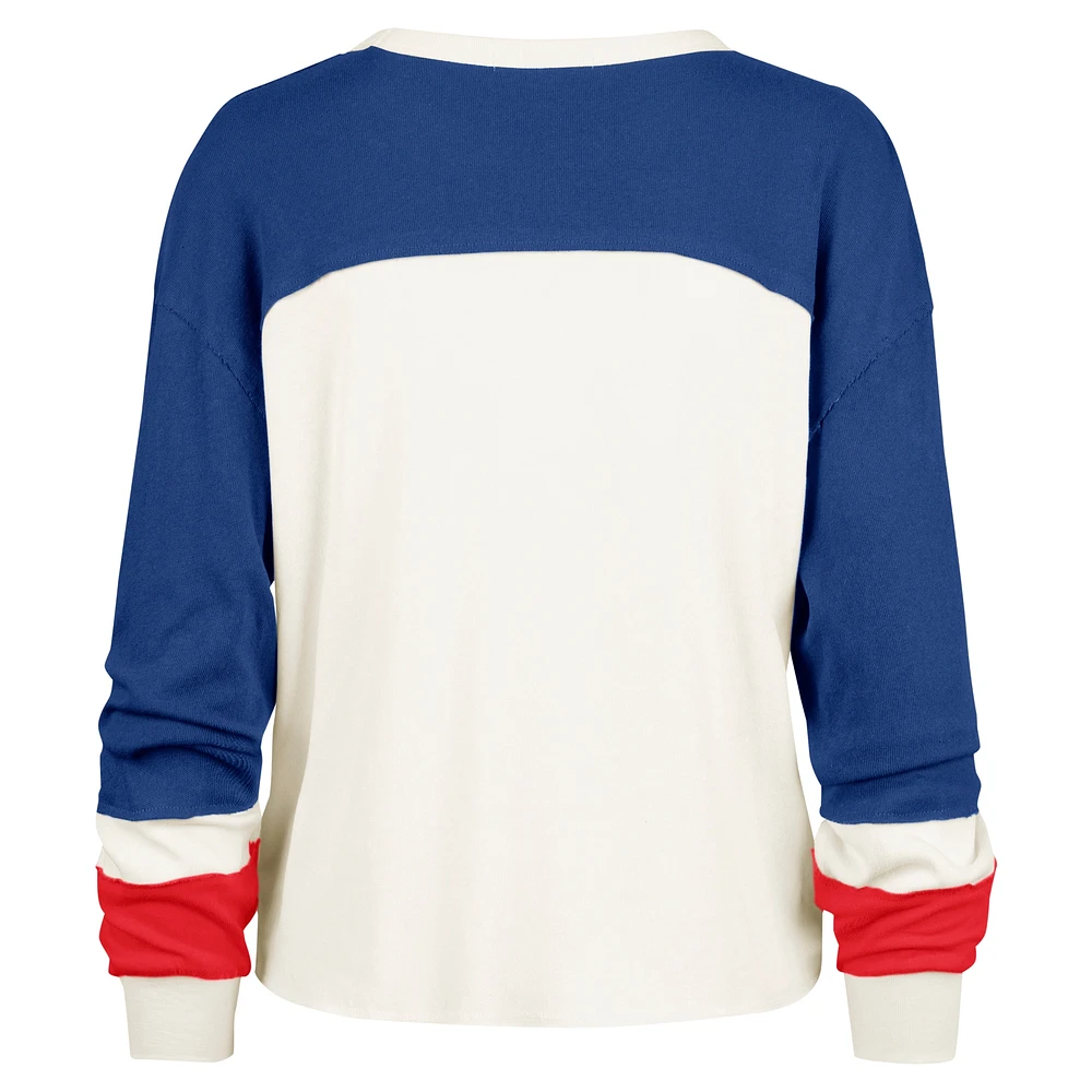 Women's '47  Cream Philadelphia 76ers Curve Raglan Long Sleeve T-Shirt