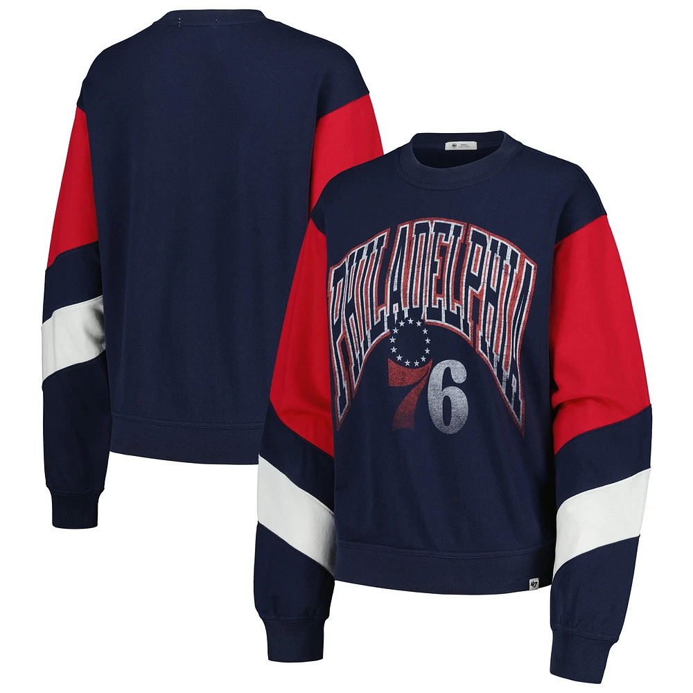 Sweat-shirt Nova Crew '47 bleu marine pour femmes des Philadelphia 76ers 2023/24 City Edition