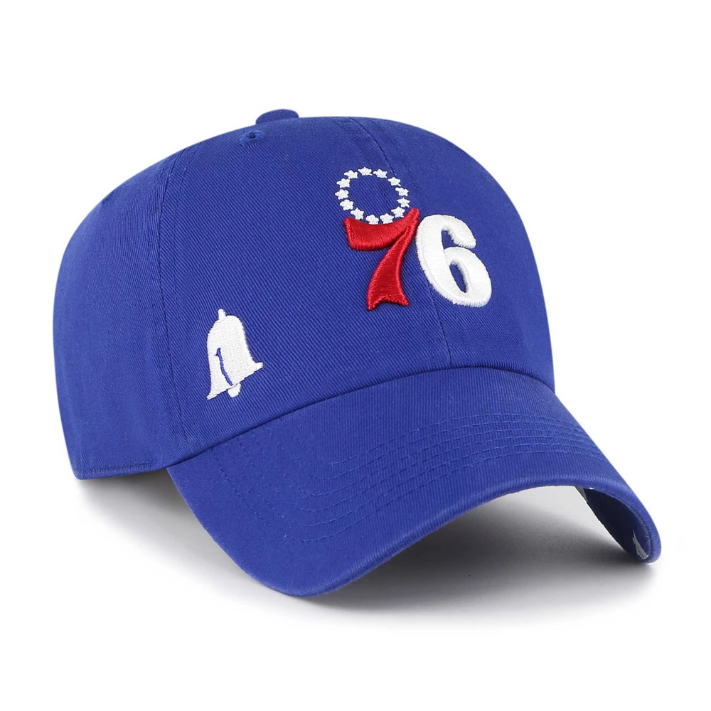 Women's '47  Royal Philadelphia 76ers Confetti Undervisor Clean Up Adjustable Hat