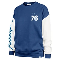 Women's '47 Royal Philadelphia 76ers  Rise Andie Oversized Pullover Sweatshirt