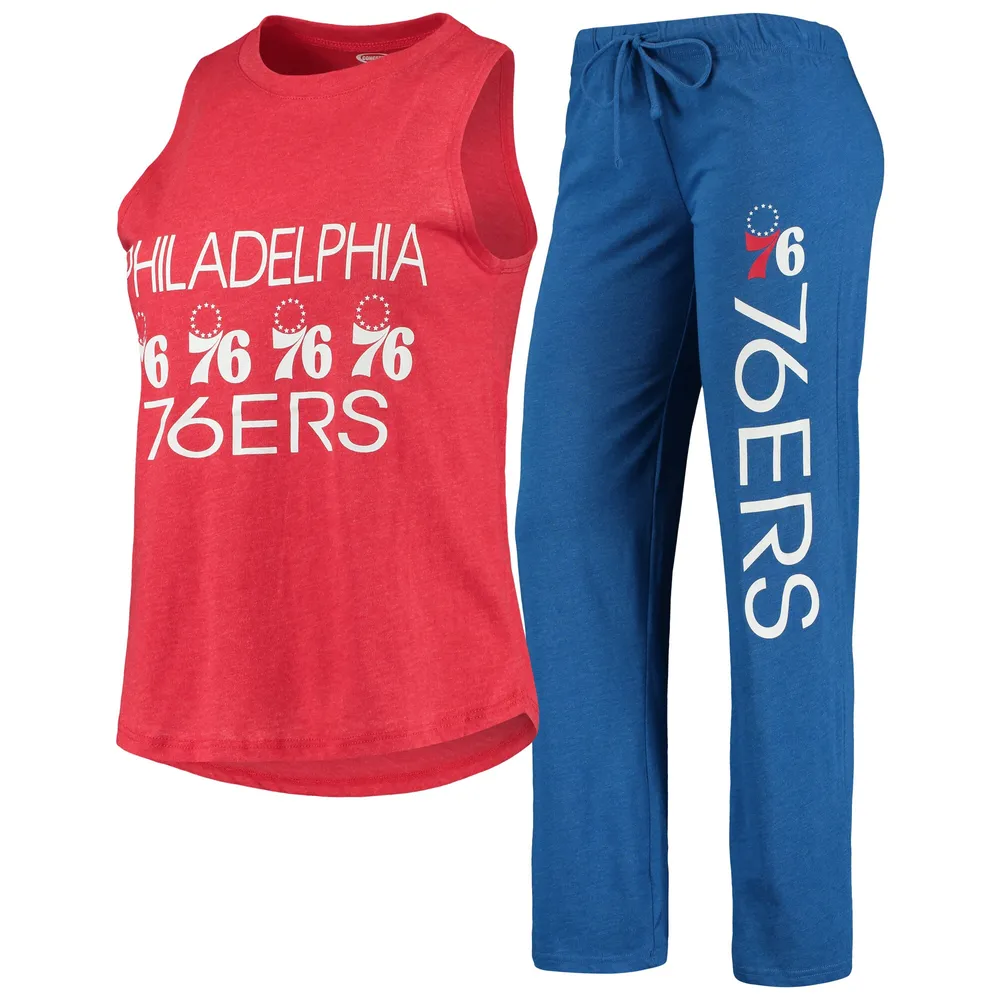 Women's Concepts Sport Red/Royal Philadelphia 76ers Long Sleeve T