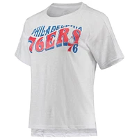 Women's Concepts Sport Royal/White Philadelphia 76ers Resurgence Slub Burnout Raglan T-Shirt & Shorts Sleep Set