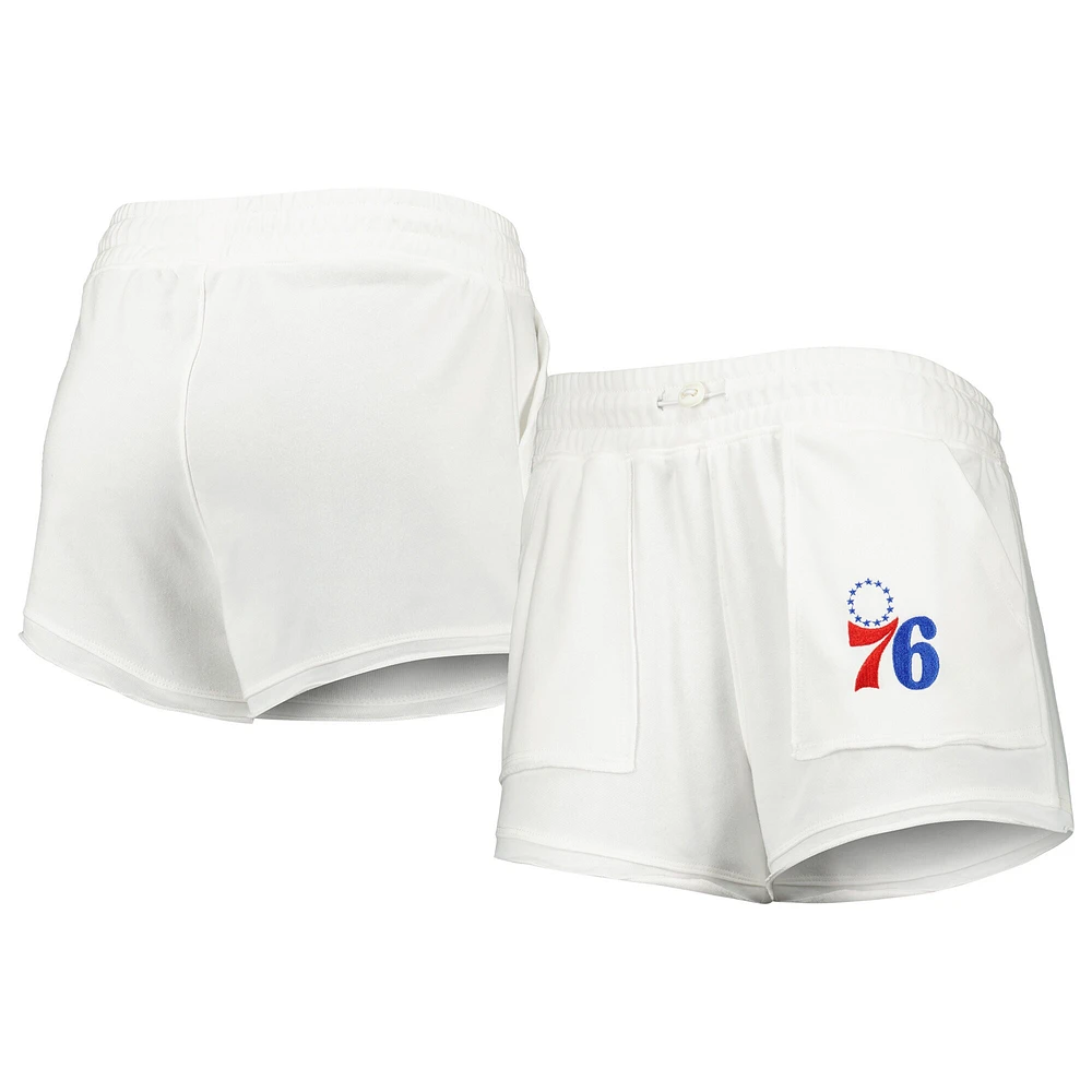 Women's Concepts Sport  White Philadelphia 76ers Sunray Shorts