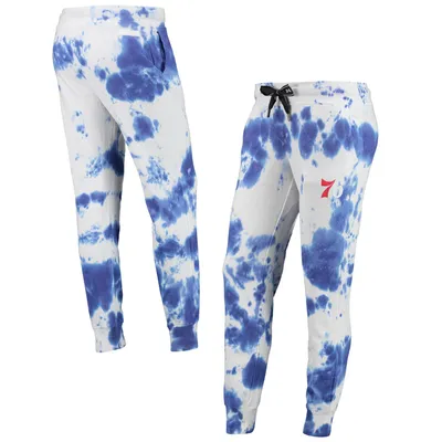 Philadelphia 76ers DKNY Sport Women's Melody Tie-Dye Jogger Pants - White/Royal