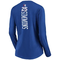 Fanatics pour femmes Ben Simmons Royal Philadelphia 76ers Playmaker Nom et numéro T-shirt à manches longues col en V