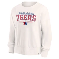 Women's Fanatics Cream Philadelphia 76ers Close the Game Pullover Sweatshirt