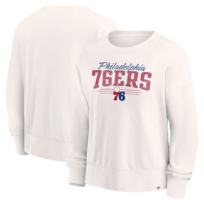 Women's Fanatics Cream Philadelphia 76ers Close the Game Pullover Sweatshirt