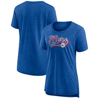 Women's Fanatics Heather Royal Philadelphia 76ers League Leader Tri-Blend T-Shirt