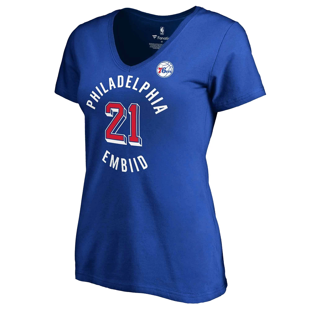 T-shirt remarquable grande taille pour femmes Fanatics Joel Embiid Royal Philadelphia 76ers