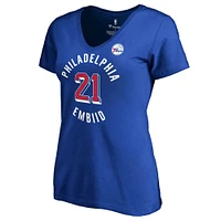 T-shirt remarquable grande taille pour femmes Fanatics Joel Embiid Royal Philadelphia 76ers