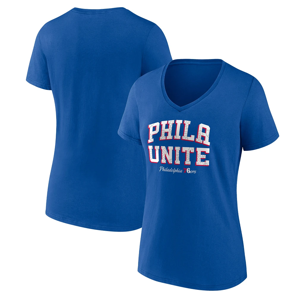 T-shirt Fanatics Royal Philadelphia 76ers Hometown Collection pour femmes