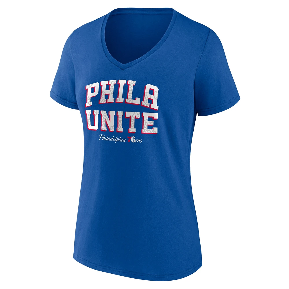 T-shirt Fanatics Royal Philadelphia 76ers Hometown Collection pour femmes