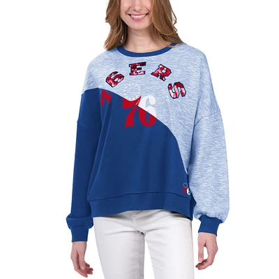 Sweat-shirt fendu G-III 4Her par Carl Banks Royal Philadelphia 76ers Benches pour femmes