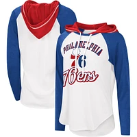 T-shirt à manches longues pour femme G-III 4Her by Carl Banks Philadelphia 76ers MVP Raglan Hoodie