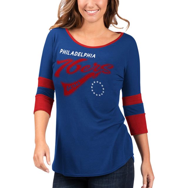 G-III Patriots Double Team 3/4-Sleeve Lace-Up T-Shirt - Women's