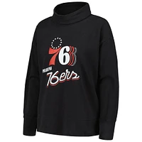 Sweat-shirt noir Levelwear pour femmes des Philadelphia 76ers Sunset