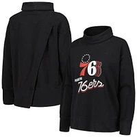 Sweat-shirt noir Levelwear pour femmes des Philadelphia 76ers Sunset