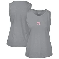 Débardeur gris pour femme Levelwear avec logo Macy Core des Philadelphia 76ers la fête mères