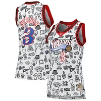 Maillot Mitchell & Ness Allen Iverson Philadelphia 76ers 2000 Doodle Swingman blanc pour femme