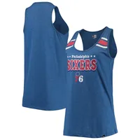 Women's New Era Heathered Royal Philadelphia 76ers Scoop-Neck Racerback Tank Top